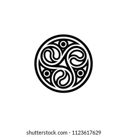 Ornamental vector triskel mandala design