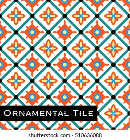 Ornamental Victorian Mosaic Floor Tile Seamless Pattern
