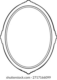Ornamental viktorianischer Ovalrahmen mit subtilen gebogenen Details