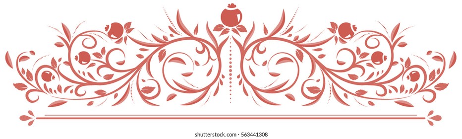 Ornamental vignette with a pattern from plant elements.