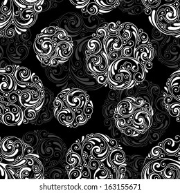 Ornamental vintage background with round elements. Seamless pattern for your design wallpapers, pattern fills, web page backgrounds, surface textures.