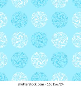 Ornamental vintage background with round elements. Seamless pattern for your design wallpapers, pattern fills, web page backgrounds, surface textures.
