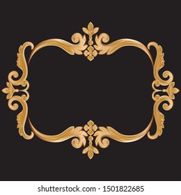 Ornamental vintage frame for your text in golden yellow color.