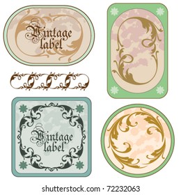 ornamental vintage labels