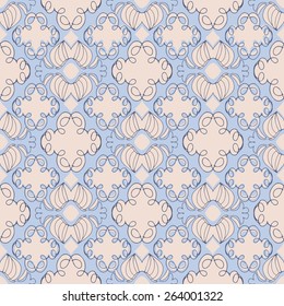 Ornamental wallpaper with seamless pattern
