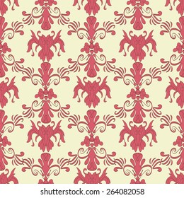 Ornamental wallpaper with seamless pattern