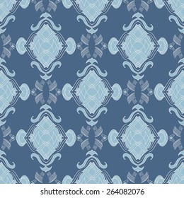 Ornamental wallpaper with seamless pattern