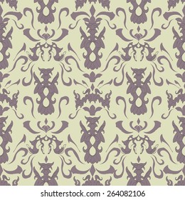 Ornamental wallpaper with seamless pattern