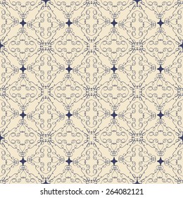 Ornamental wallpaper with seamless pattern