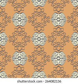 Ornamental wallpaper with seamless pattern