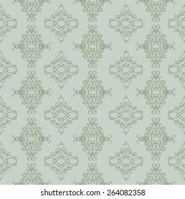 Ornamental wallpaper with seamless pattern