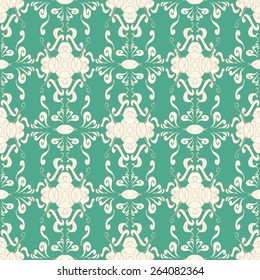 Ornamental wallpaper with seamless pattern