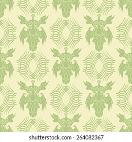 Ornamental wallpaper with seamless pattern