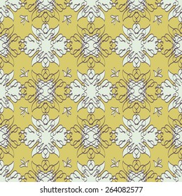 Ornamental wallpaper with seamless pattern