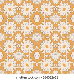 Ornamental wallpaper with seamless pattern