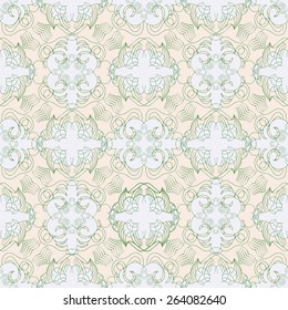 Ornamental wallpaper with seamless pattern