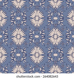 Ornamental wallpaper with seamless pattern