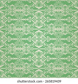 Ornamental wallpaper with seamless pattern