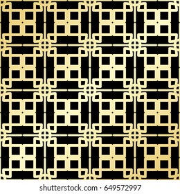Ornamental wallpaper, vector luxury background. Vintage floral pattern on black with golden gradient.