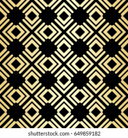 Ornamental wallpaper, vector luxury background. Vintage floral pattern on black with golden gradient.