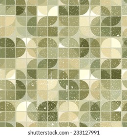 Ornamental worn textile geometric seamless pattern, decorative vector abstract background.