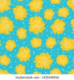 Flores amarillas ornamentales sin costura. Excelente para imprimir. Ilustración vectorial.