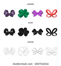 Ornamentals, frippery, finery and other web icon in cartoon,black,outline style.Bow, ribbon, decoration, icons in set collection.
