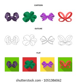 Ornamentals, frippery, finery and other web icon in cartoon,outline,flat style.Bow, ribbon, decoration, icons in set collection.