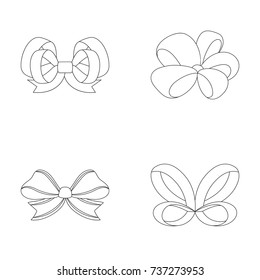 Ornamentals, frippery, finery and other web icon in outline style.Bow, ribbon, decoration, icons in set collection.