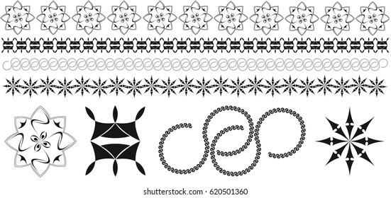 Ornament.Black and white.Vintage elements