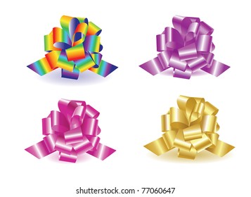 Ornament,bow /Color ornaments-bows, in four variants on a white background