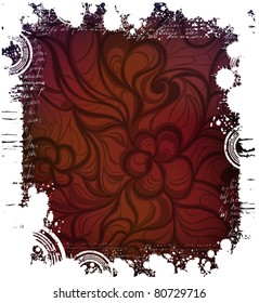 ornamented background with grungy frames. Eps10 vector.