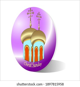 ornamented easter egg depiction church domes