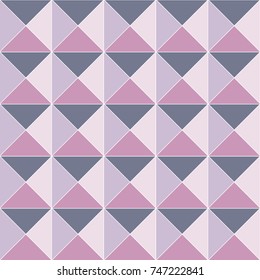 Ornamented pattern of colored triangles, seamless abstract vector background with square pyramids