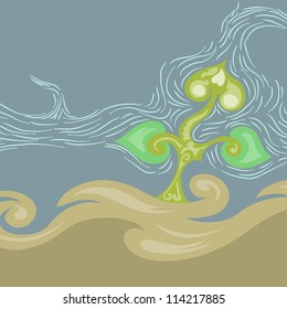 ornamented single abstract tree