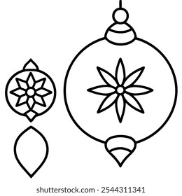 Ornamente (1) weihnachtliches Element der Vektorsilhouette