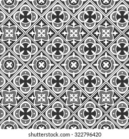 Ornaments, abstract seamless pattern of gray and white.