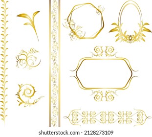 ornaments of branches of leaves in esperal and tree