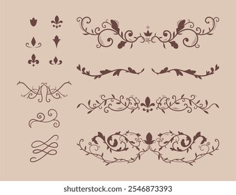 Ornaments collection in vintage style