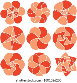 Ornaments and decorative flowers from circle shape