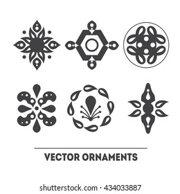 Ornaments decorative set. Geometric circle element. 