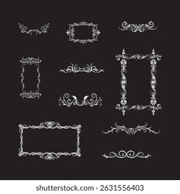 Adornos Elemento Nuevo Diseño Blanco Y Negro