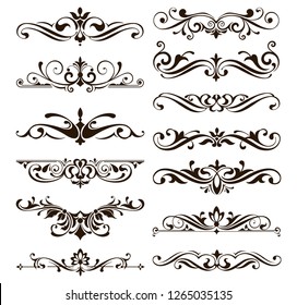 Vintage Frames Corners Borders Delicate Swirls Stock Vector (Royalty ...