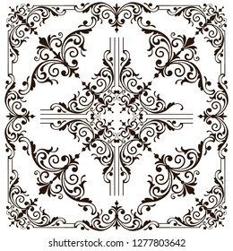 Ornaments elements floral retro corners frames borders stickers art deco design illustration white background