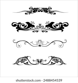 ornaments elements floral retro corners frames borders stickers art deco design