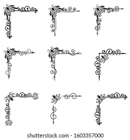 Ornaments frames Separator elements for Classic Vintage Wedding Invitation