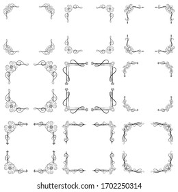 Ornaments frames Separator elements for Classic Vintage Wedding Invitation