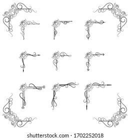 Ornaments frames Separator elements for Classic Vintage Wedding Invitation