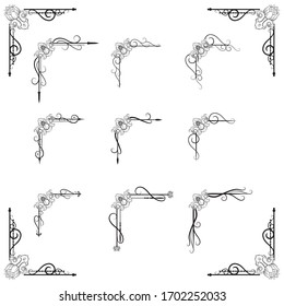 Ornaments frames Separator elements for Classic Vintage Wedding Invitation