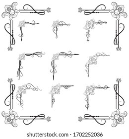 Ornaments frames Separator elements for Classic Vintage Wedding Invitation